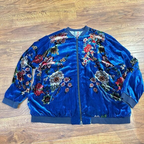 Johnny Was Vivian Velvet Bomber Jacket 100% silk velvet Size 1X Plus size - Picture 4 of 8